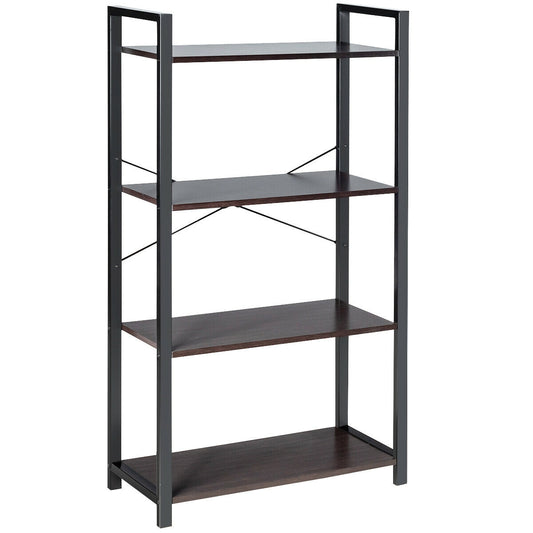 4-Tier Bookshelf Industrial Bookcase Plant Flower Stand, Black Bookcases Black  at Gallery Canada