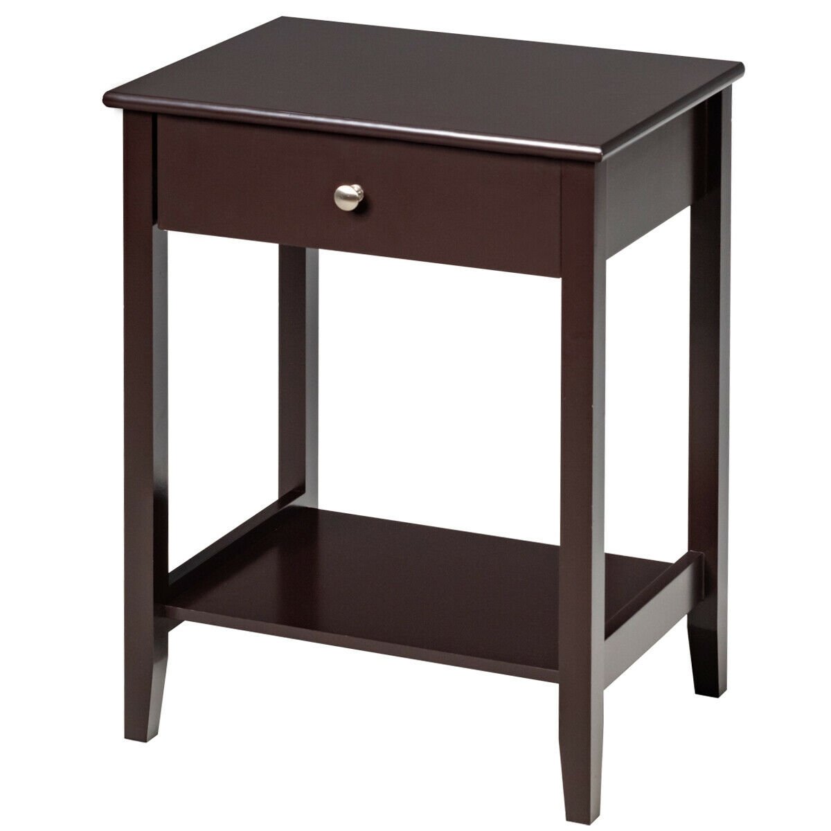 Wooden Bedside Sofa Table with Sliding Drawer, Brown Nightstands at Gallery Canada