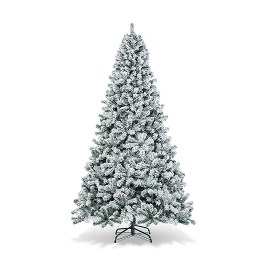 9 Feet Artificial Christmas Tree with Premium Snow Flocked Hinged, White Christmas Tree   at Gallery Canada