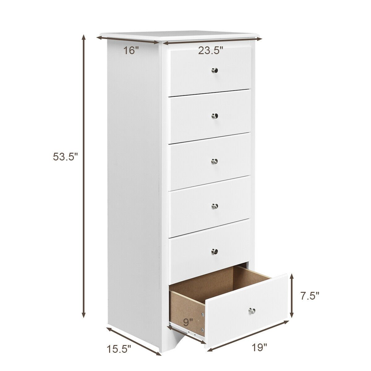 6 Drawers Chest Dresser Clothes Storage Bedroom Furniture Cabinet, White Dressers & Chests   at Gallery Canada