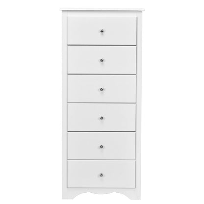 6 Drawers Chest Dresser Clothes Storage Bedroom Furniture Cabinet, White Dressers & Chests   at Gallery Canada