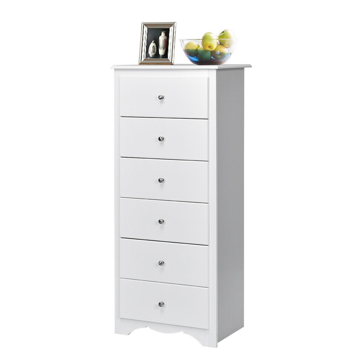 6 Drawers Chest Dresser Clothes Storage Bedroom Furniture Cabinet, White Dressers & Chests   at Gallery Canada