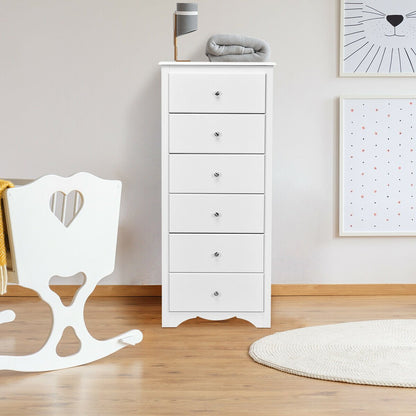 6 Drawers Chest Dresser Clothes Storage Bedroom Furniture Cabinet, White Dressers & Chests   at Gallery Canada