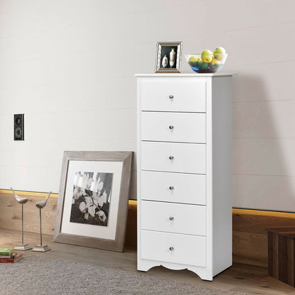 6 Drawers Chest Dresser Clothes Storage Bedroom Furniture Cabinet, White Dressers & Chests   at Gallery Canada