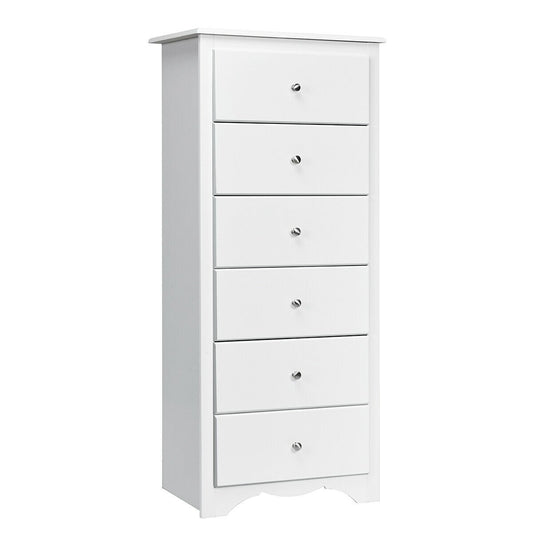 6 Drawers Chest Dresser Clothes Storage Bedroom Furniture Cabinet, White Dressers & Chests   at Gallery Canada