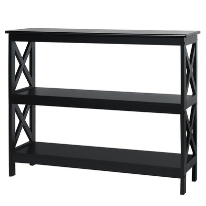 3-Tier Console X-Design Sofa Side Accent Table, Black Console Tables   at Gallery Canada