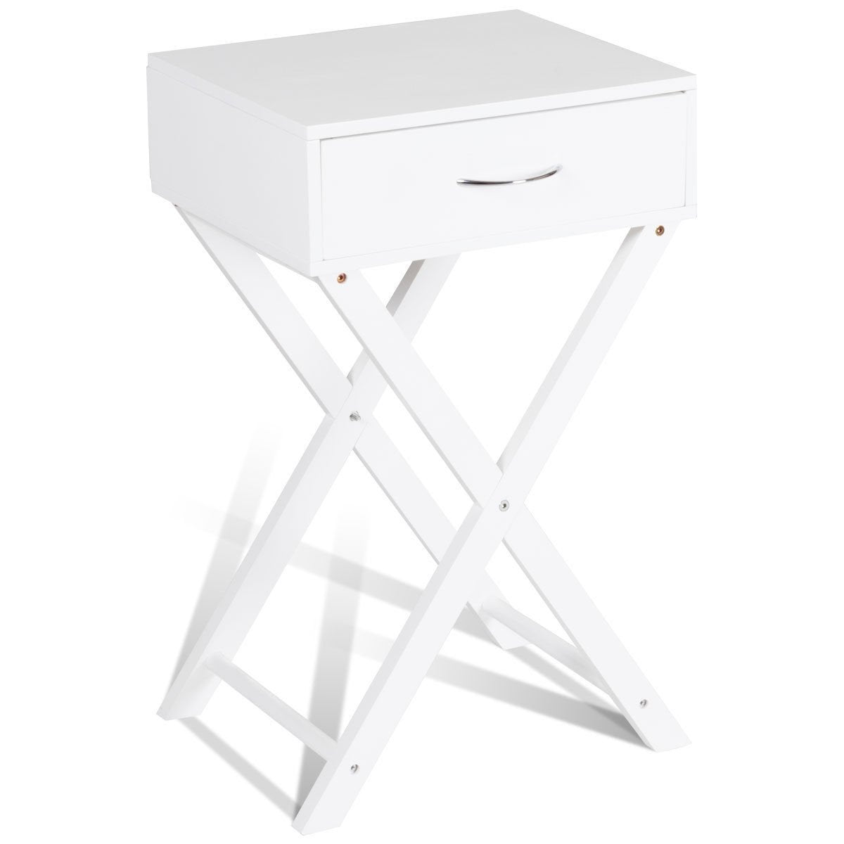 Modern X-Shape Accent Side End Table, White End & Side Tables   at Gallery Canada