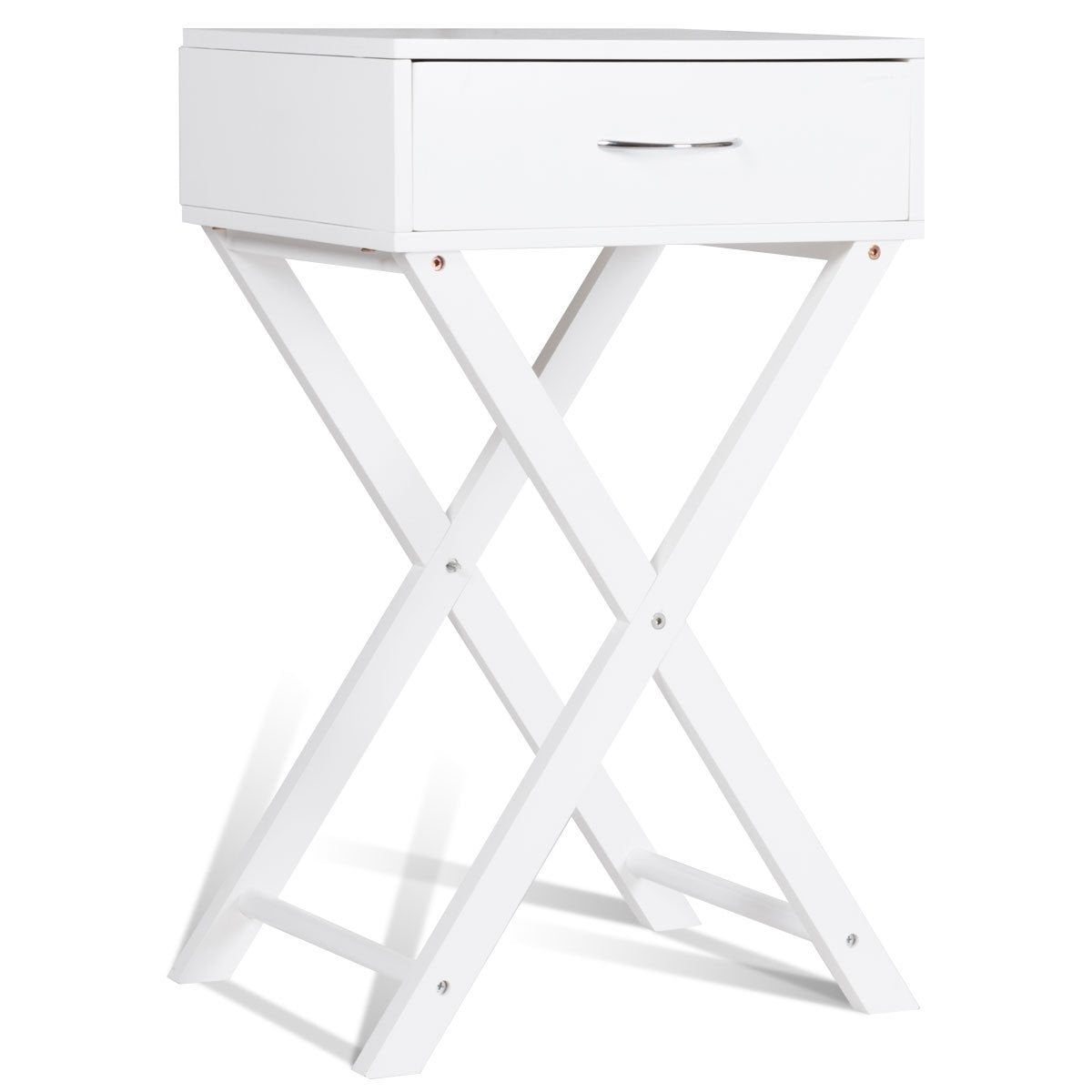 Modern X-Shape Accent Side End Table, White End & Side Tables   at Gallery Canada