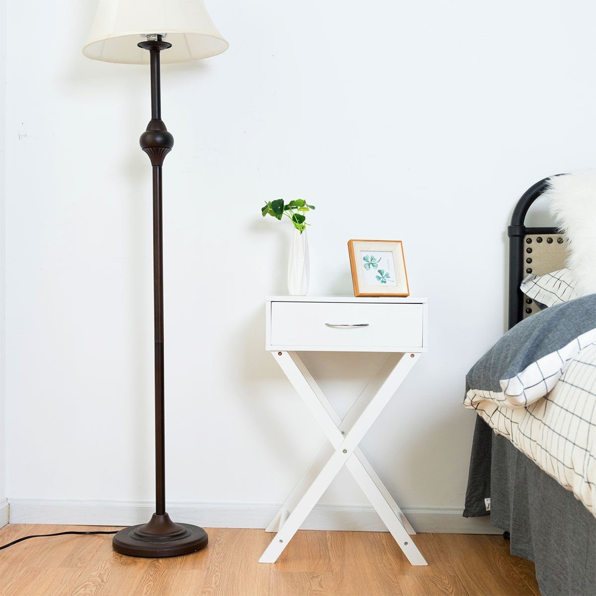 Modern X-Shape Accent Side End Table, White End & Side Tables   at Gallery Canada