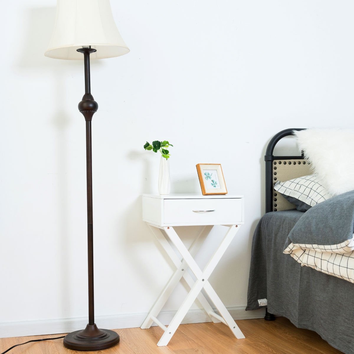 Modern X-Shape Accent Side End Table, White End & Side Tables   at Gallery Canada