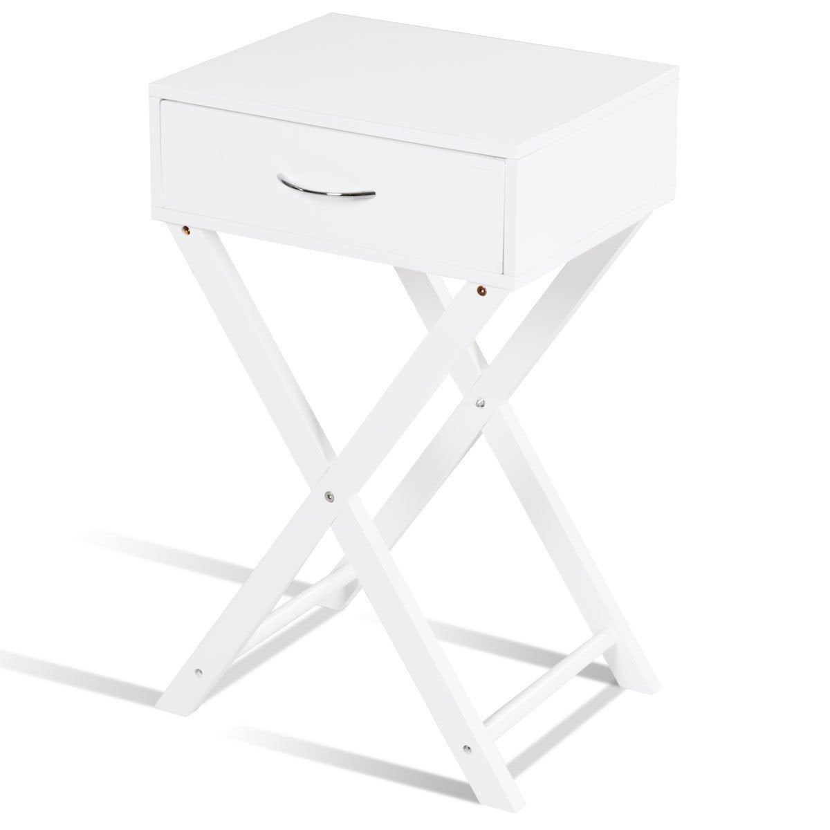 Modern X-Shape Accent Side End Table, White End & Side Tables   at Gallery Canada