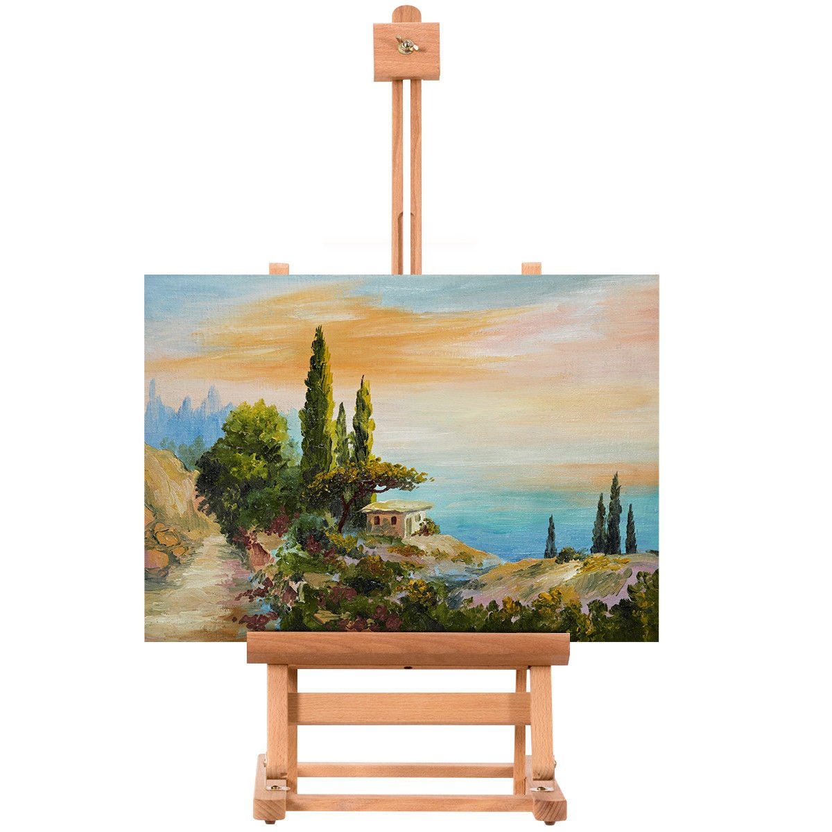 Adjustable Portable Wood Tabletop Easel H-Frame for Artist Painting Display - Gallery Canada