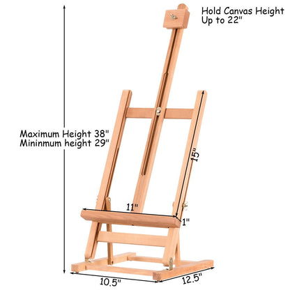 Adjustable Portable Wood Tabletop Easel H-Frame for Artist Painting Display - Gallery Canada