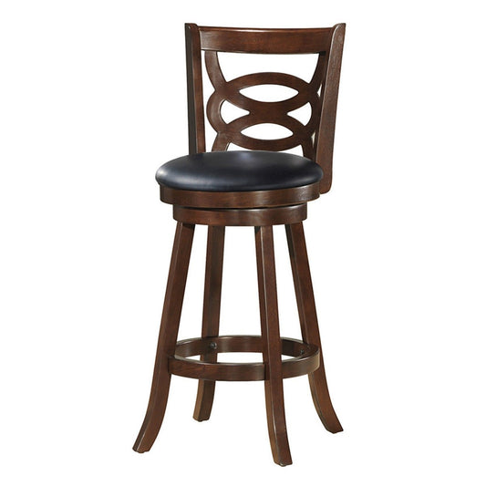 Counter Height Upholstered Espresso Swivel Dining Chair with Cushion Seat-29 Inch, Brown Bar Stools   at Gallery Canada