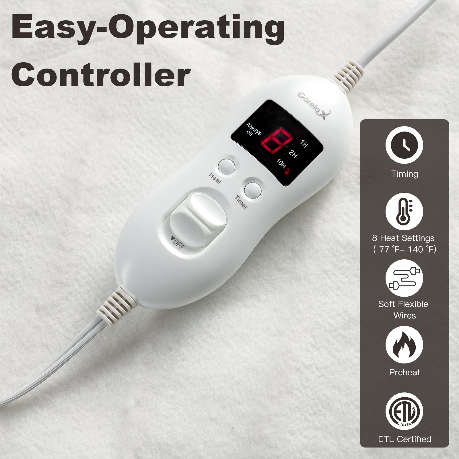 Safe Electric Heated Mattress Pad with 4 Size 8 Temperature 10-Hour Timer-Full Size Mattresses at Gallery Canada