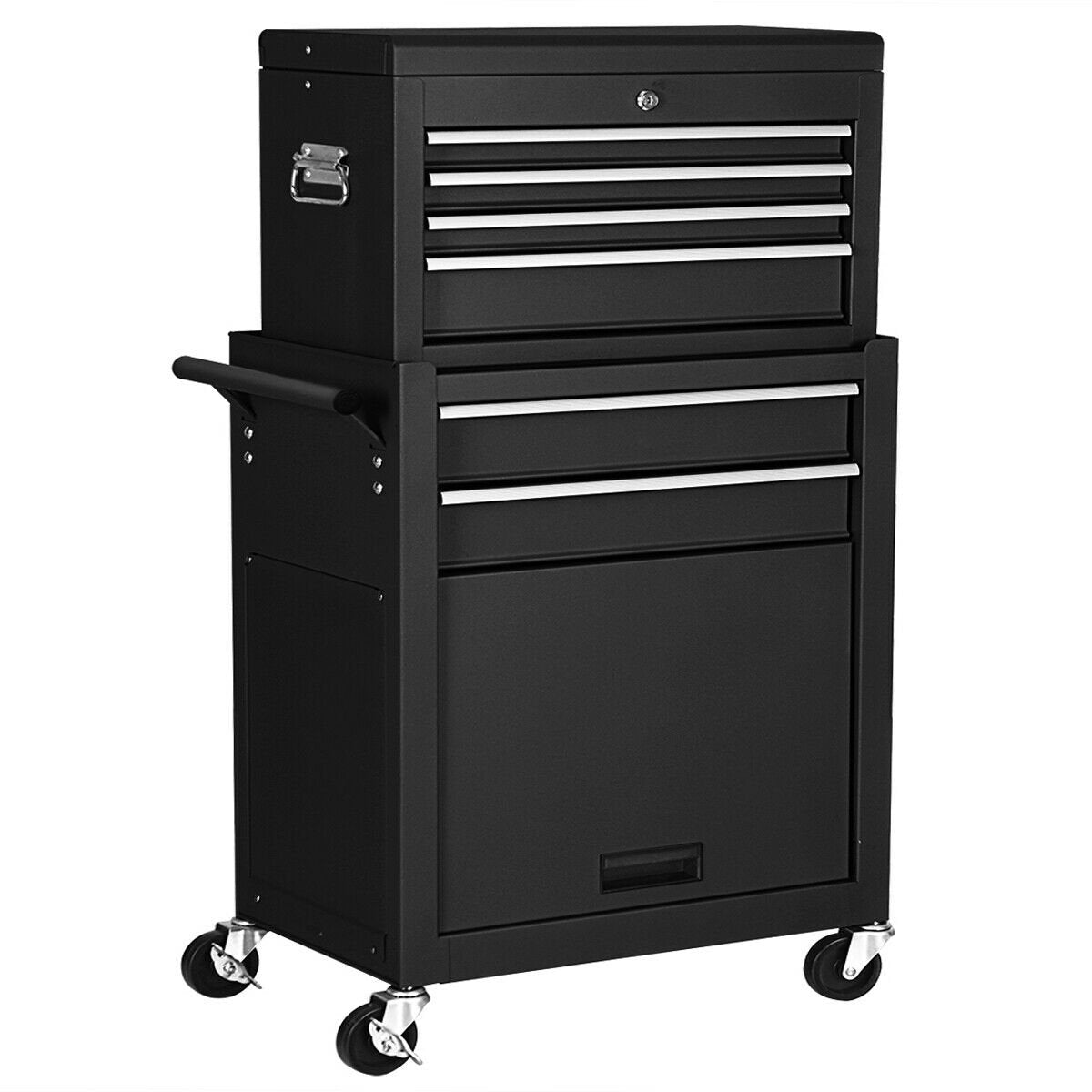 Rolling Cabinet Storage Chest Box Garage Toolbox, Black Outdoor Storage & Garages at Gallery Canada