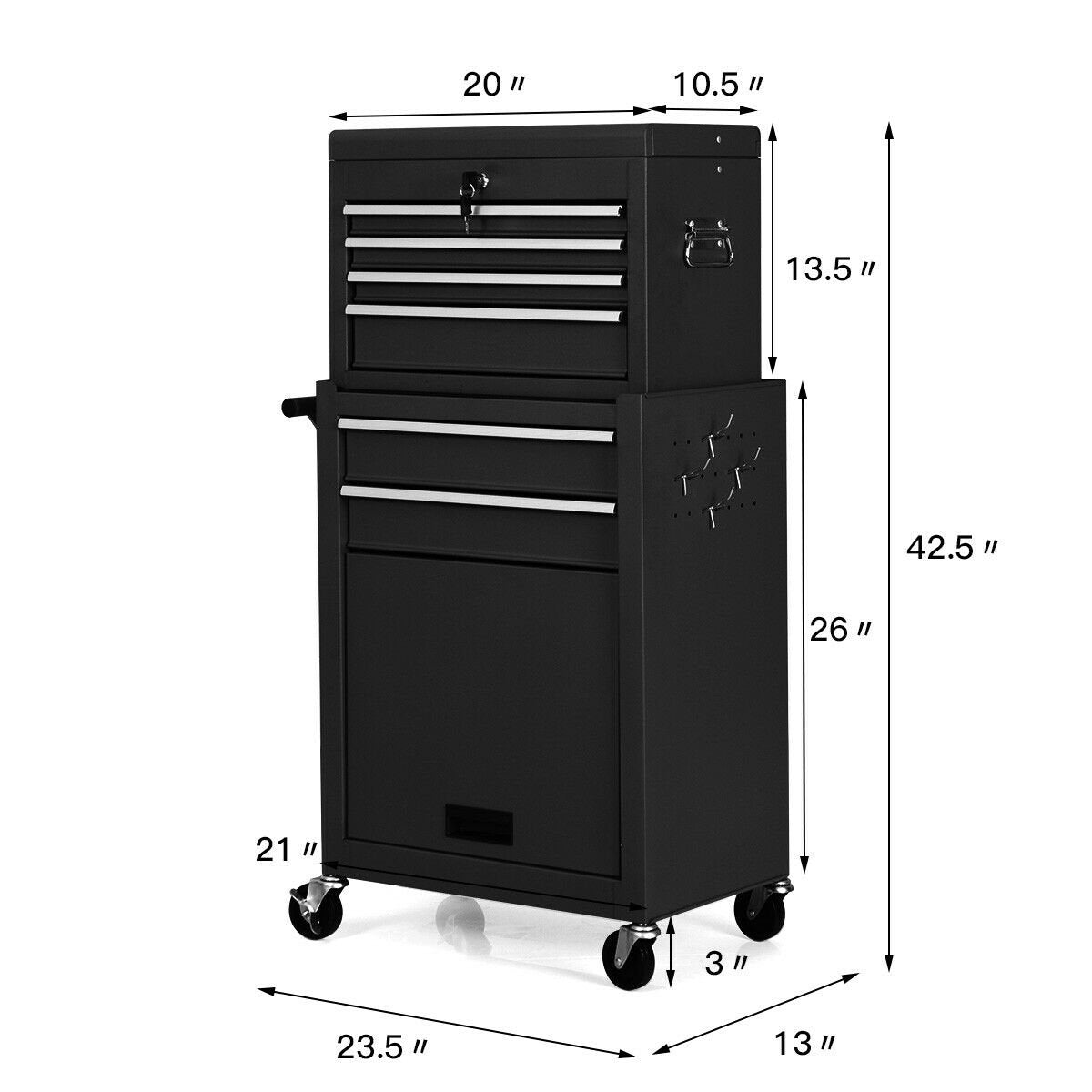 Rolling Cabinet Storage Chest Box Garage Toolbox, Black Outdoor Storage & Garages at Gallery Canada