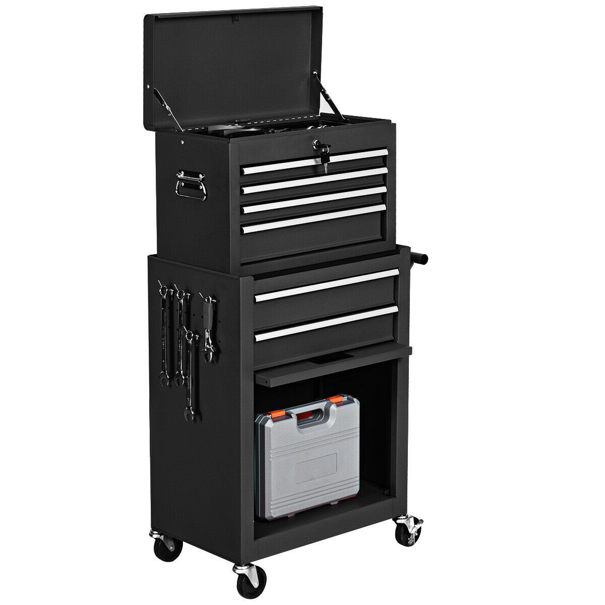 Rolling Cabinet Storage Chest Box Garage Toolbox, Black Outdoor Storage & Garages at Gallery Canada