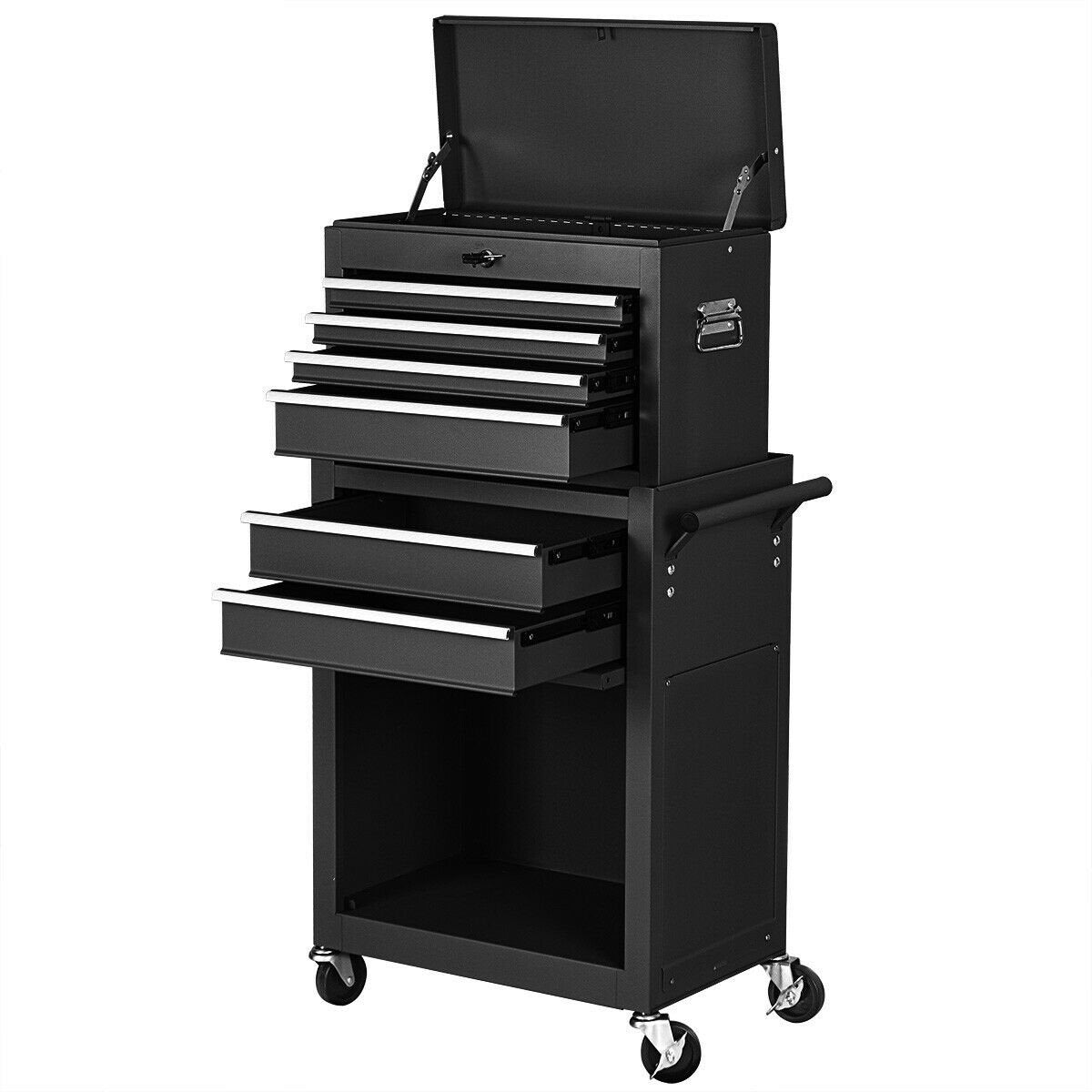 Rolling Cabinet Storage Chest Box Garage Toolbox, Black Outdoor Storage & Garages at Gallery Canada