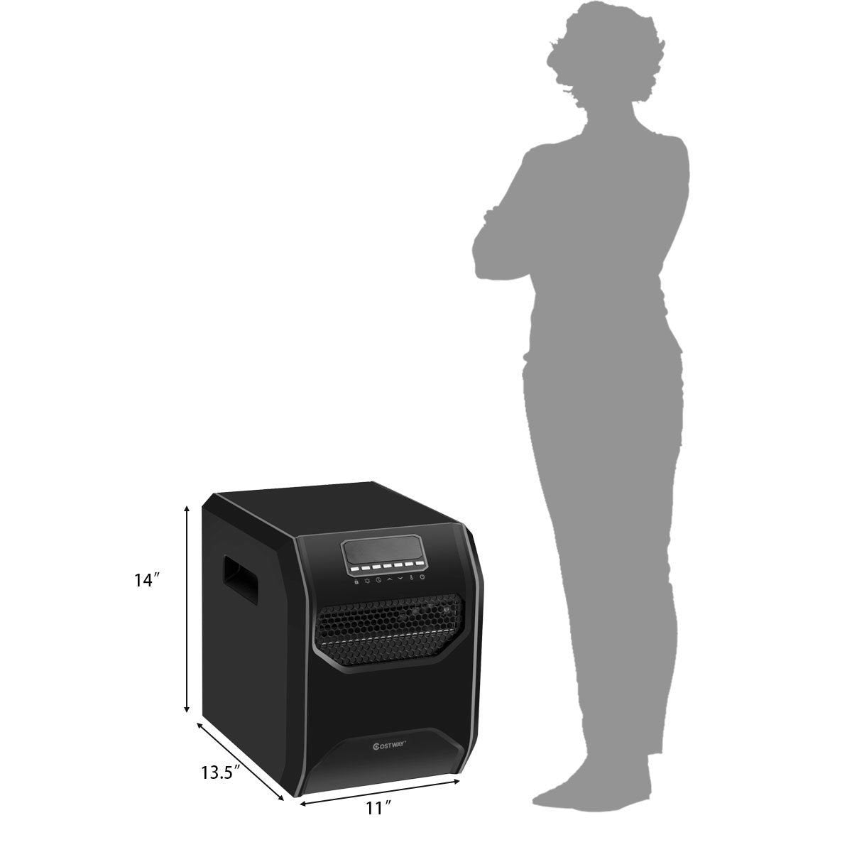 12 H Timer LED Remote Control Portable Electric Space Heater, Black Space Heaters at Gallery Canada