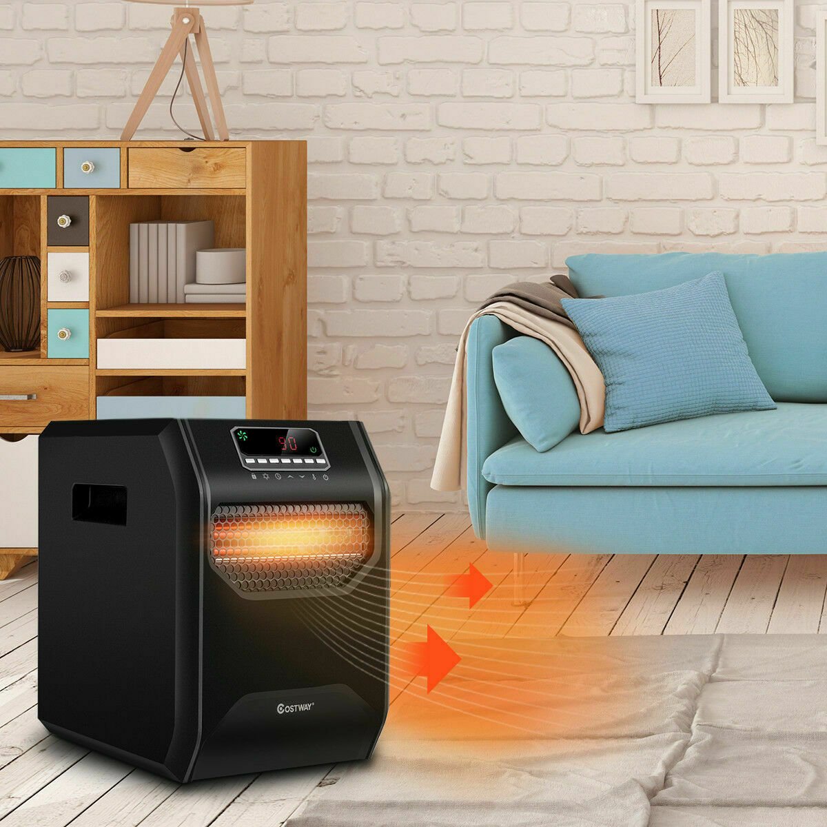 12 H Timer LED Remote Control Portable Electric Space Heater, Black Space Heaters at Gallery Canada
