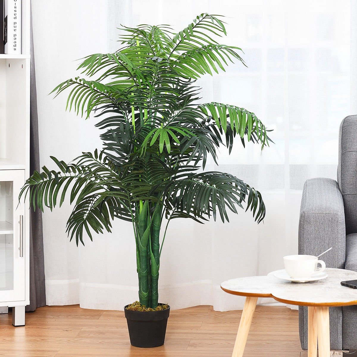 3.5 Feet Artificial Areca Palm Decorative Silk Tree with Basket, Green Faux Plants   at Gallery Canada