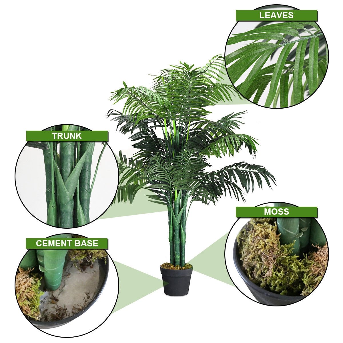 3.5 Feet Artificial Areca Palm Decorative Silk Tree with Basket, Green Faux Plants   at Gallery Canada