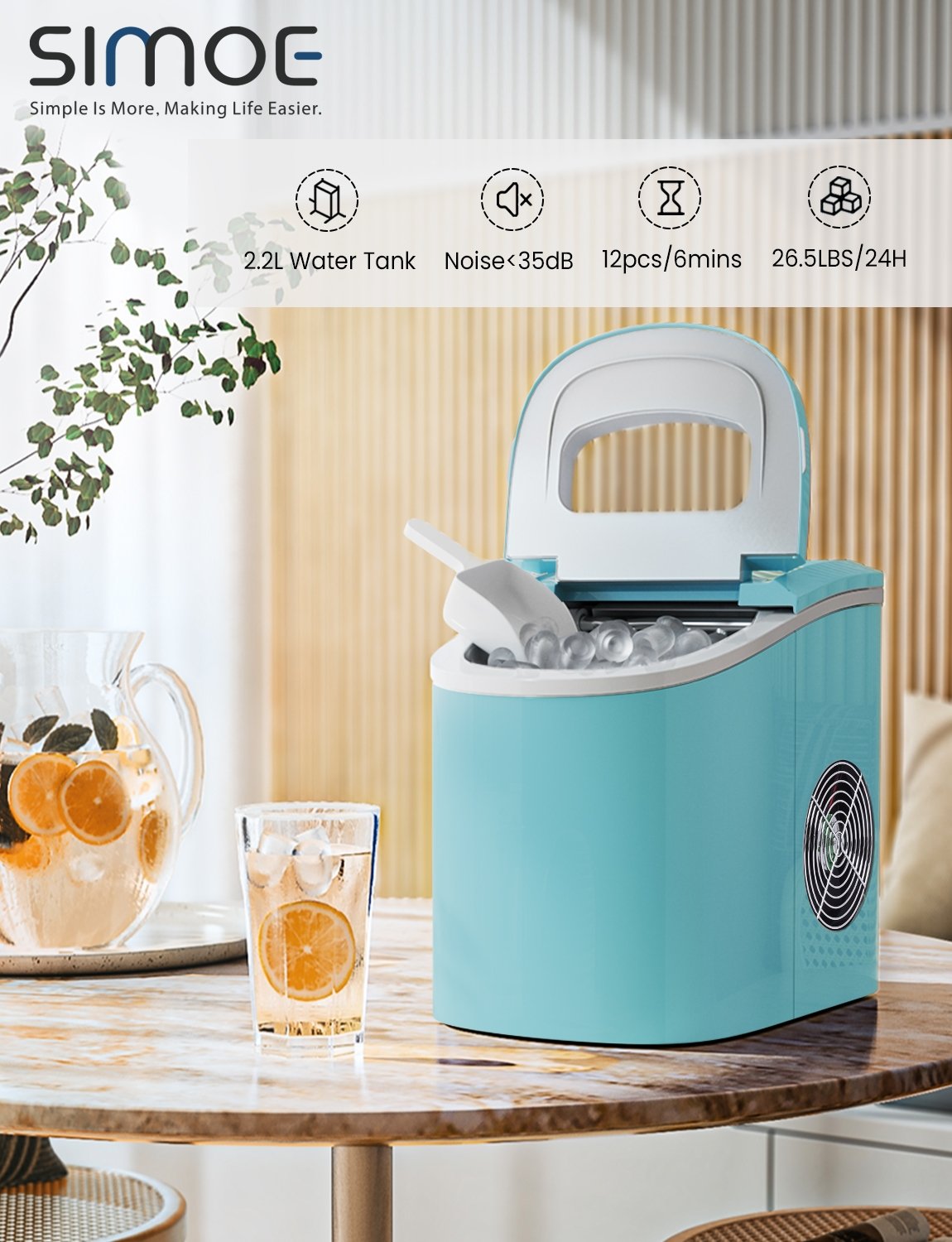 Mini Portable Compact Electric Ice Maker Machine, Green Ice Makers   at Gallery Canada