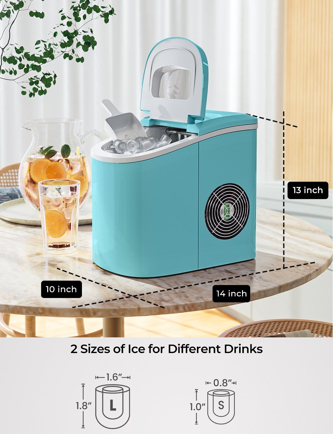 Mini Portable Compact Electric Ice Maker Machine, Green Ice Makers   at Gallery Canada