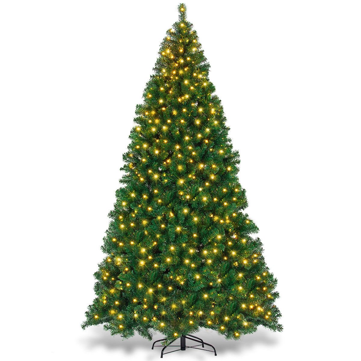 9 Feet Pre-Lit PVC Artificial Christmas Tree with 700 LED Lights, Green Christmas Tree   at Gallery Canada