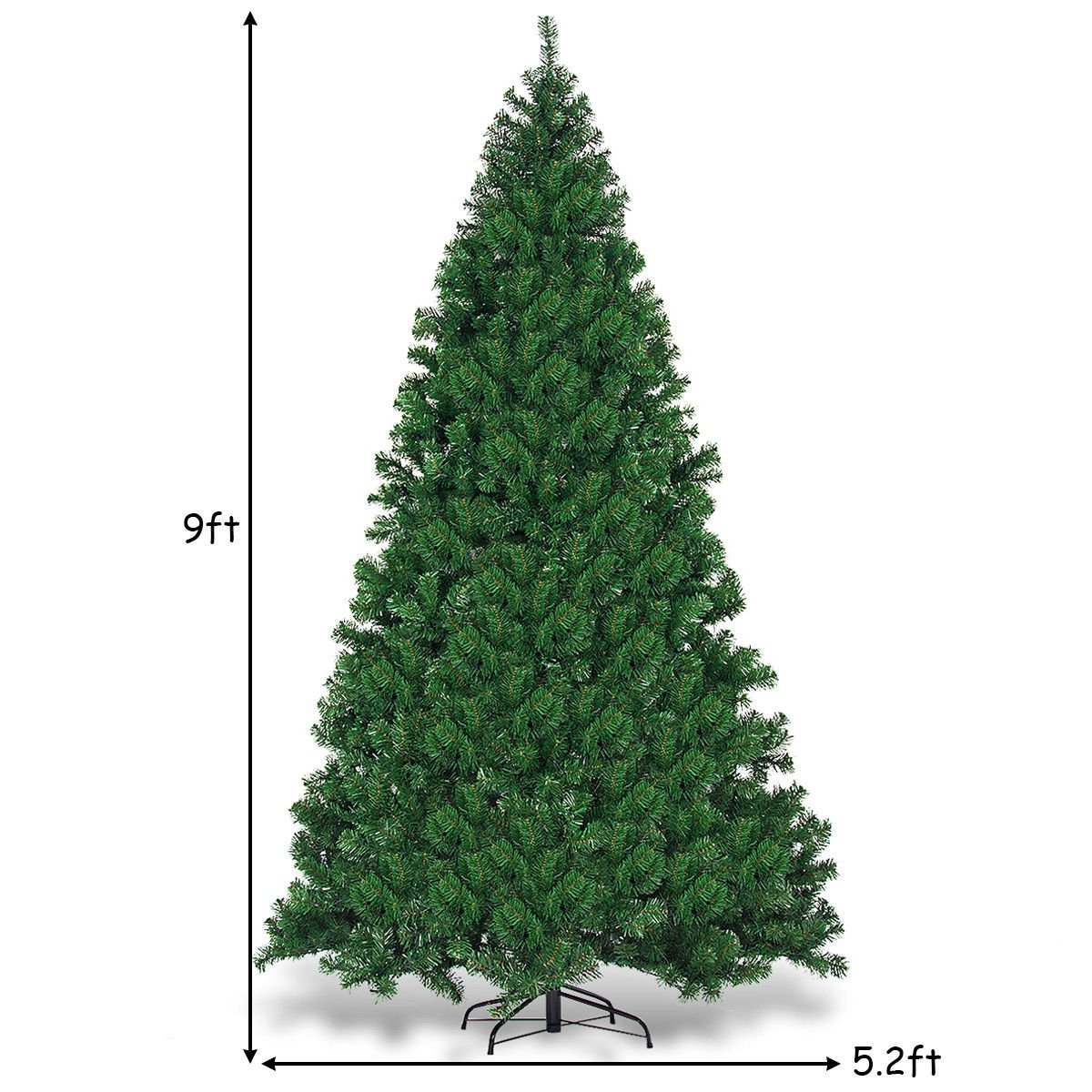 9 Feet Pre-Lit PVC Artificial Christmas Tree with 700 LED Lights, Green Christmas Tree   at Gallery Canada