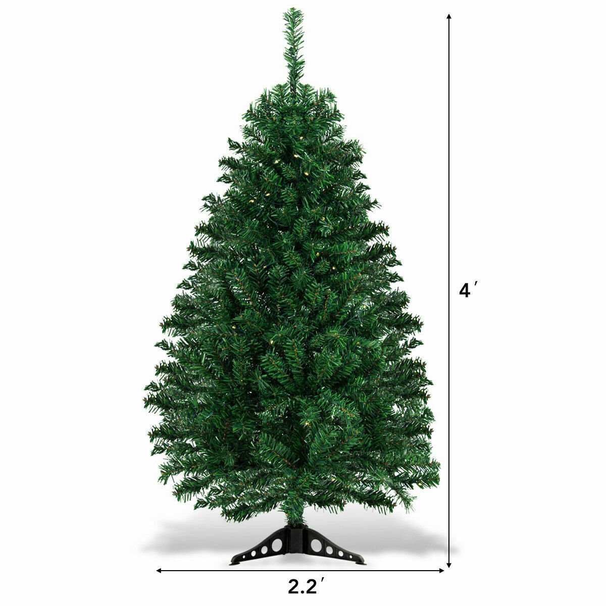 4 Feet Tabletop Artificial Christmas Tree with LED Lights, Green Christmas Tree   at Gallery Canada