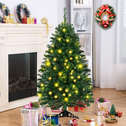 4 Feet Tabletop Artificial Christmas Tree with LED Lights, Green Christmas Tree   at Gallery Canada