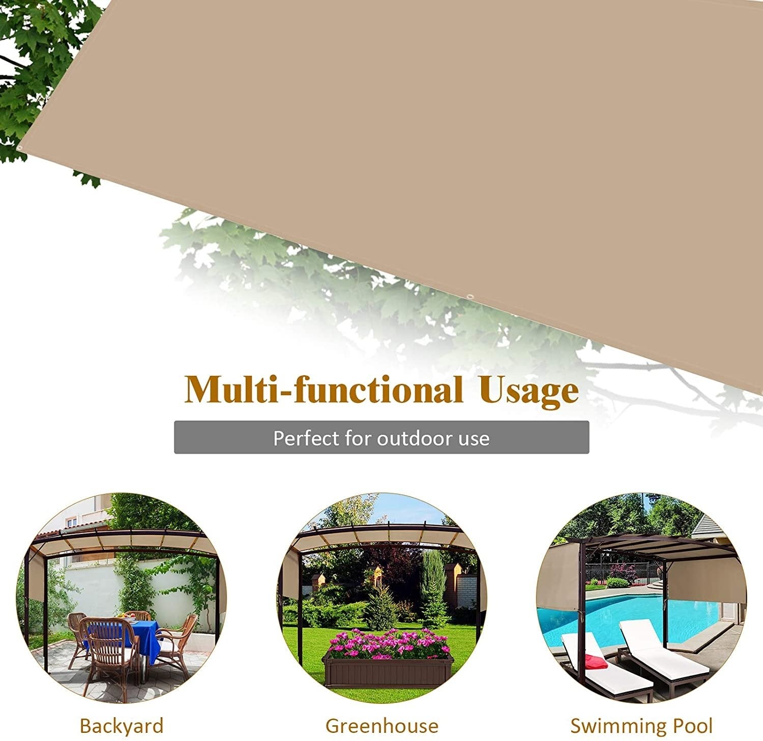6.7 x 17 Feet Pergola Structure Universal Replacement Canopy Cover Outdoor Shades at Gallery Canada