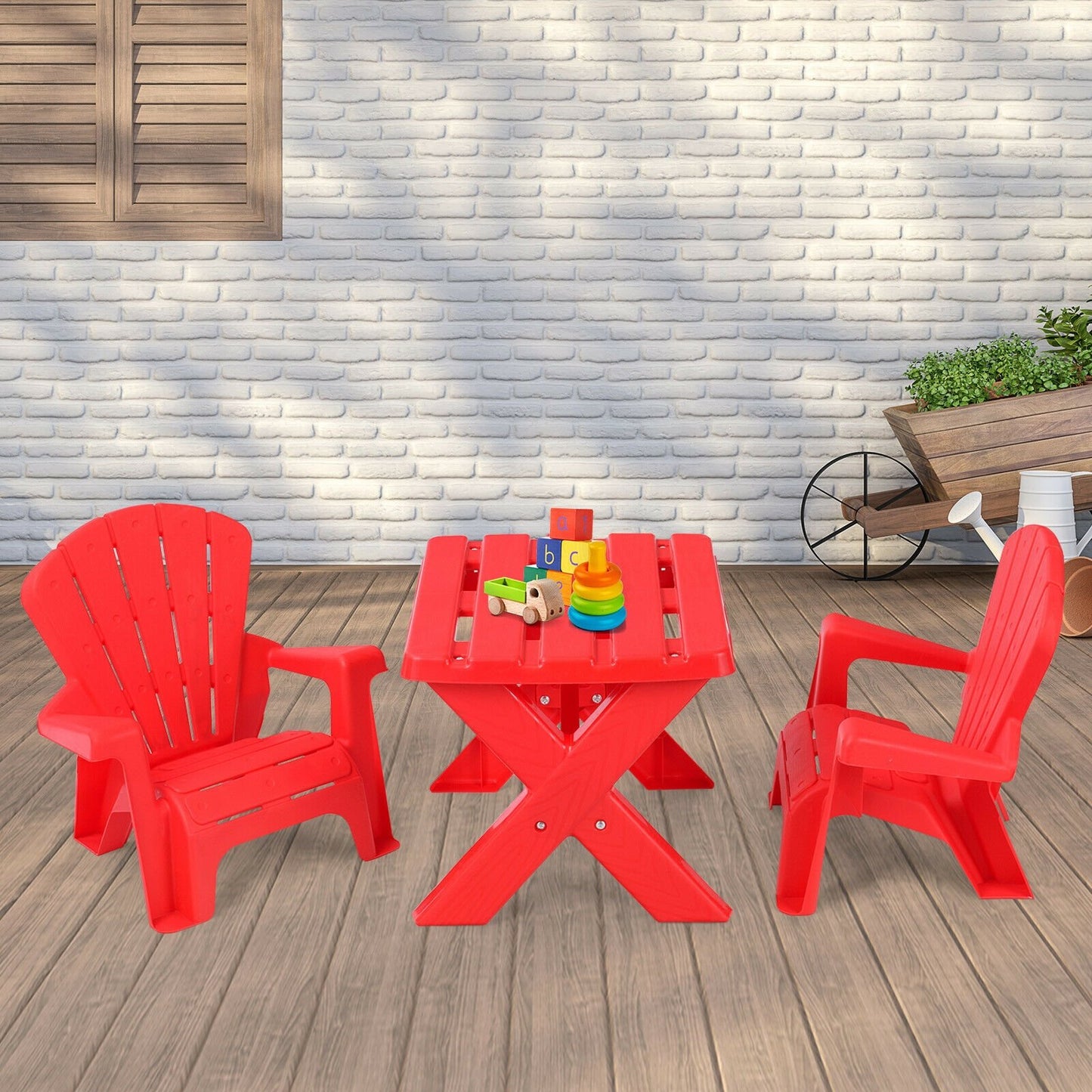 3-Piece Plastic Children Play Table Chair Set, Red Kids Table & Chair Sets   at Gallery Canada