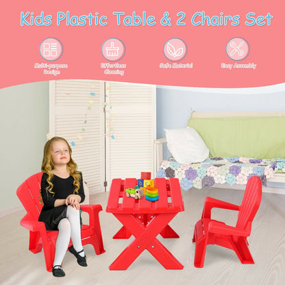 3-Piece Plastic Children Play Table Chair Set, Red Kids Table & Chair Sets   at Gallery Canada