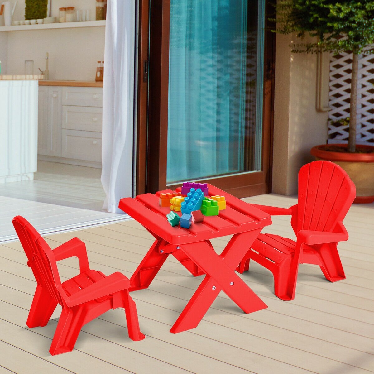 3-Piece Plastic Children Play Table Chair Set, Red Kids Table & Chair Sets   at Gallery Canada