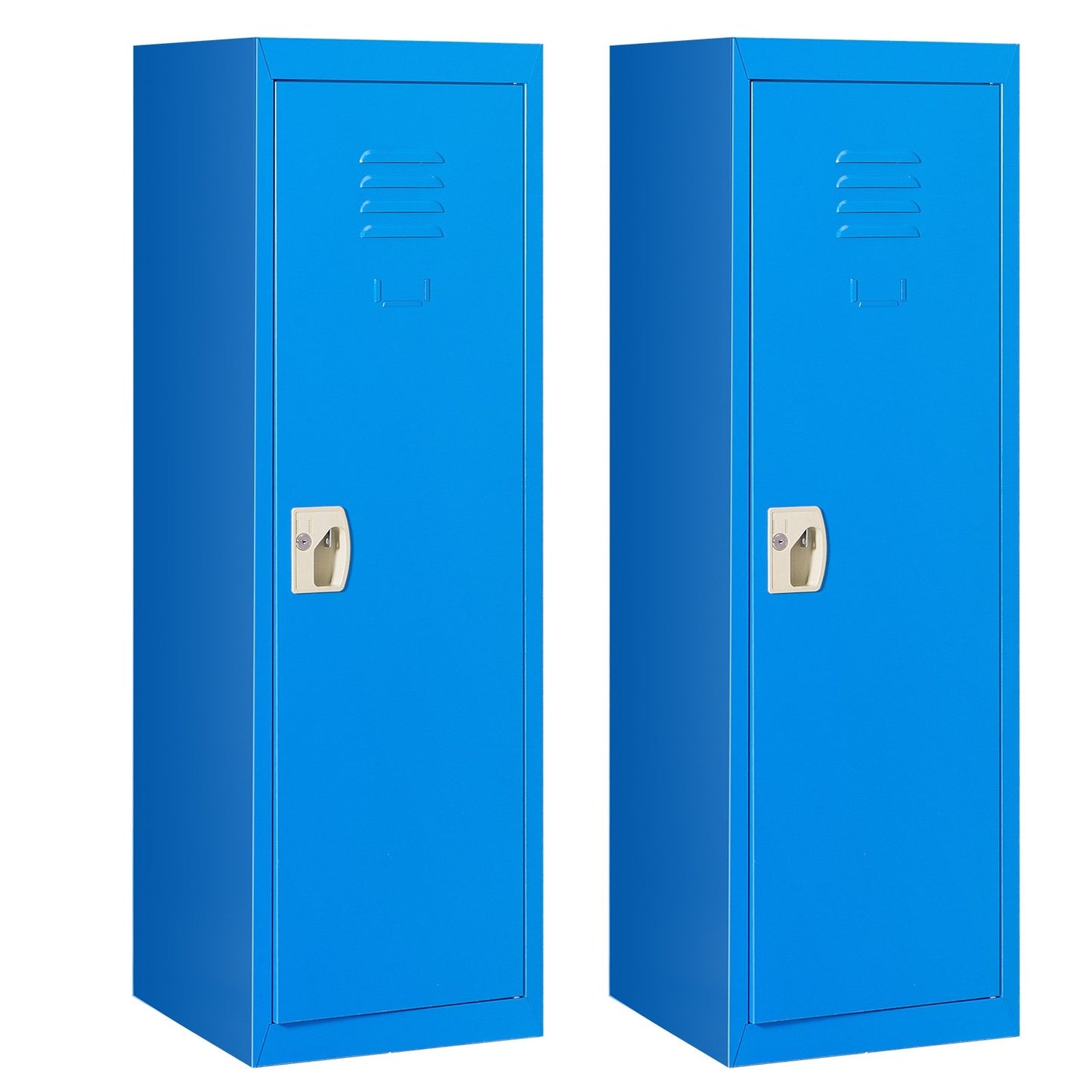 48 Inch Kid Safe Storage Children Single Tier Metal Locker, Blue - Gallery Canada
