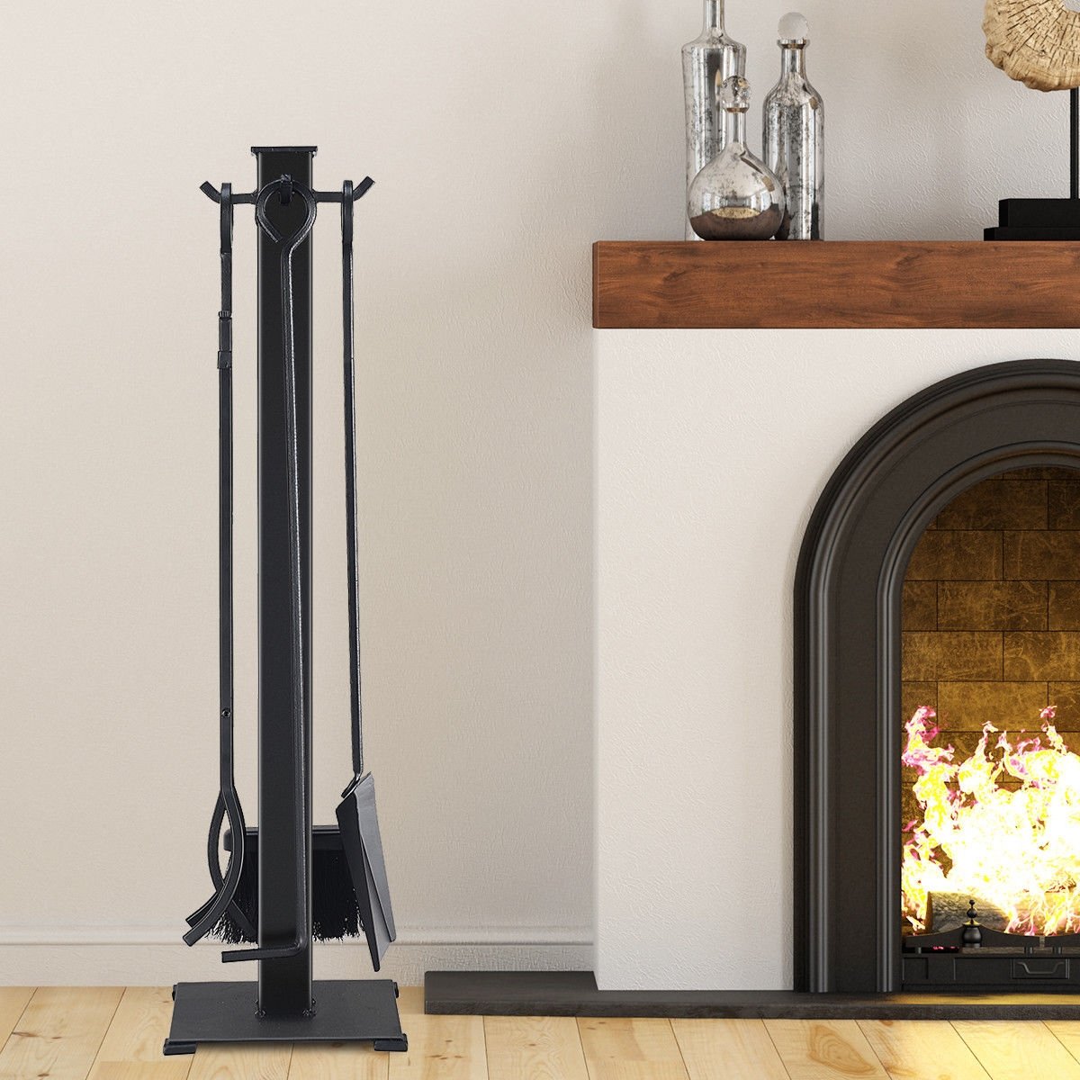 5 Pieces Fireplace Iron Fire Place Tool Set , Black Fireplace Tools   at Gallery Canada