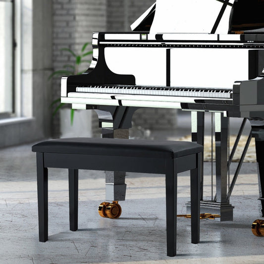 Solid Wood PU Leather Padded Piano Bench Keyboard Seat, Black Pianos & Keyboards   at Gallery Canada