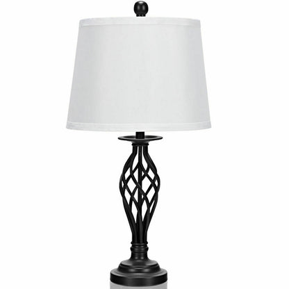 3 Pieces Lamp Set 2 Table Lamps 1 Floor Lamp with Fabric Shades, White Table & Floor Lamps   at Gallery Canada