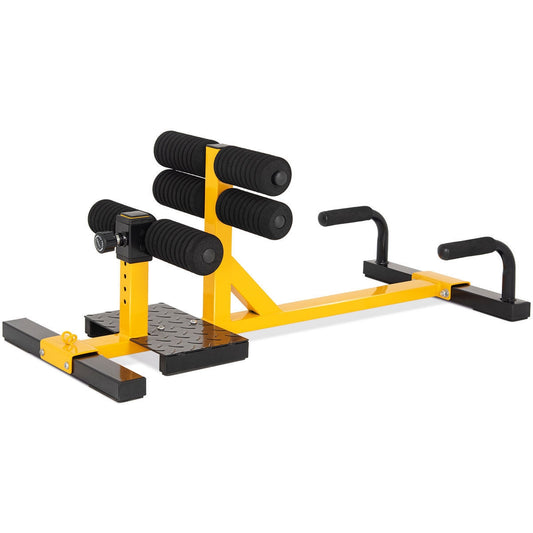 3-in-1 Squat Ab Workout Home Gym Sit Up Machine, Yellow Benches Racks & Bars Yellow  at Gallery Canada