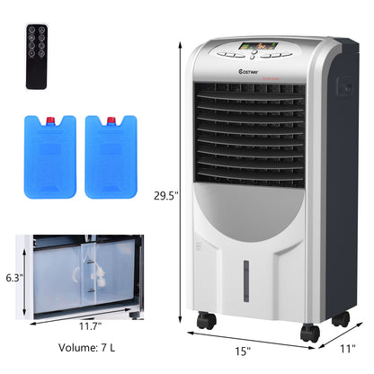 Portable Air Cooler Fan with Heater and Humidifier Function, Gray Air Coolers   at Gallery Canada