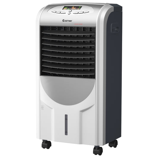 Portable Air Cooler Fan with Heater and Humidifier Function, Gray Air Coolers Gray  at Gallery Canada