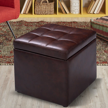 Ottoman Pouffe Storage Box Lounge Seat Footstools , Brown Ottomans   at Gallery Canada