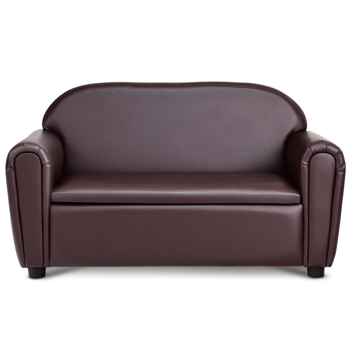 Kids Sofa Armrest Chair with Storage Function, Brown Kids Chairs & Seating   at Gallery Canada