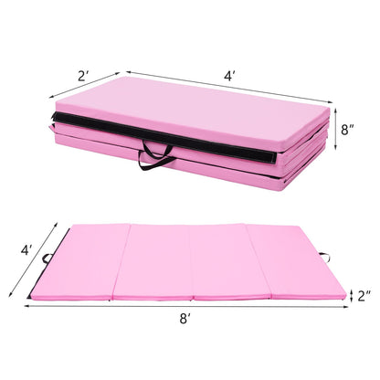 4-Panel Folding Gymnastics Mat with Carrying Handles, Pink Yoga & Gym Mats   at Gallery Canada