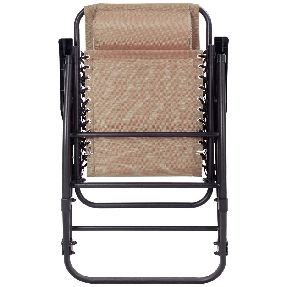 Outdoor Patio Headrest Folding Zero Gravity Rocking Chair, Beige Patio Rocking Chairs & Gliders   at Gallery Canada