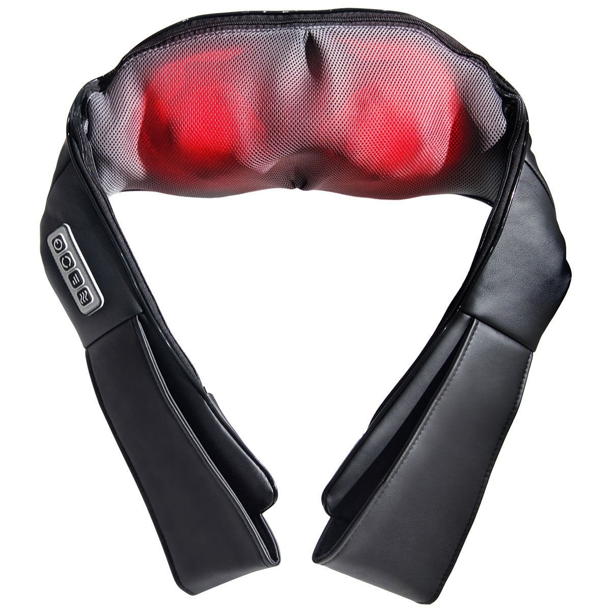 Electric Back and Neck Kneading Shoulder Massager with Heat Straps, Black Back Massager   at Gallery Canada