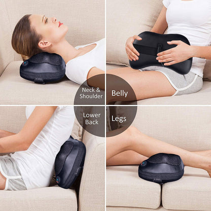 Shiatsu Pillow Massager with Heat Deep Kneading for Shoulder  Neck and Back, Black Back Massager   at Gallery Canada